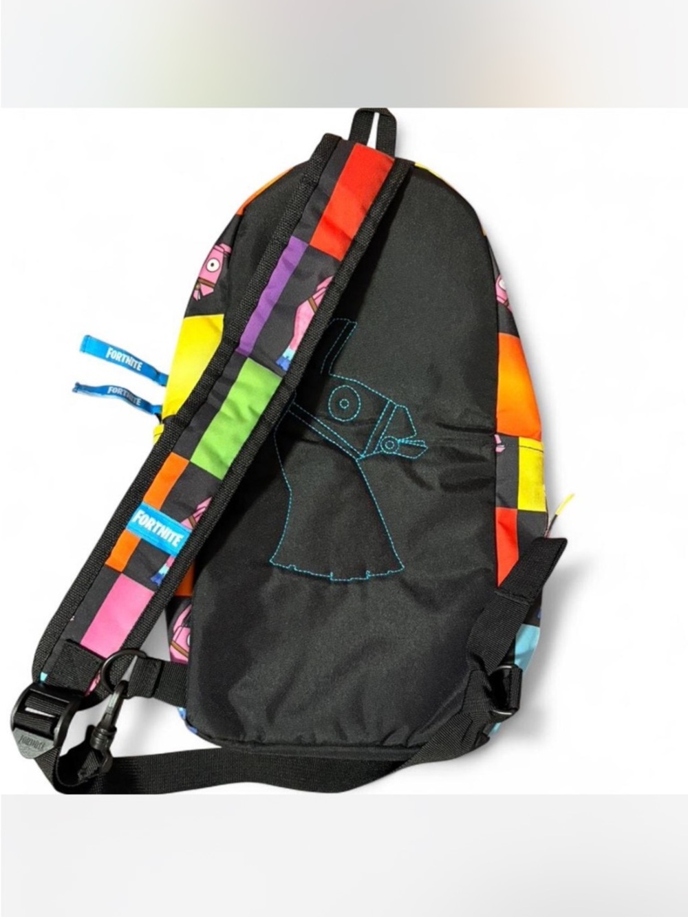 Fortnite Kids Black Sling Backpack with Multicolor Accents